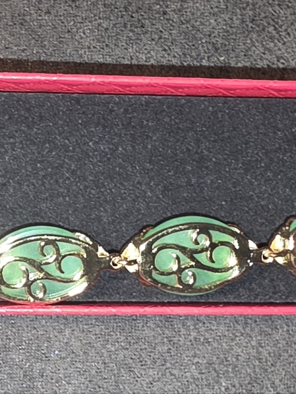 Genuine Green Jade Link Bracelet - Women's Jewelry - Picture 3 of 3